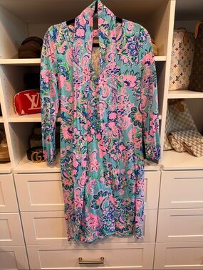 Lilly Pulitzer Kierna Dress Blue Horizon Jungle Sunrise
